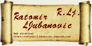 Ratomir LJubanović vizit kartica